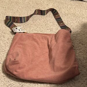 Pink Corduroy Shoulder Bag